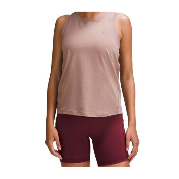 Lululemon Women's Small Pink Twilight Rose Cotton-Blend Logo Training Tank Top - Picture 2 of 10